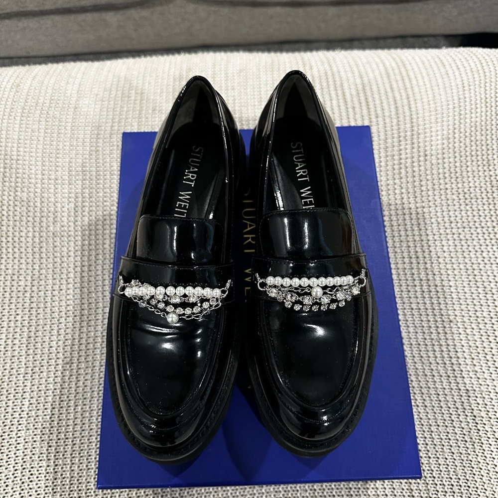 Stuart Weitzman Black PEARLDROP Loafer